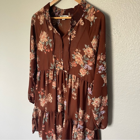 American Eagle Brown Floral Dress Size S - Picture 5 of 9